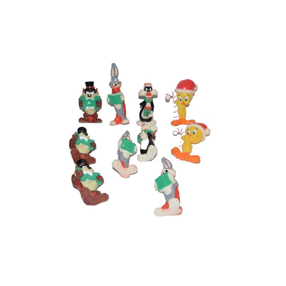 Vtg 1997 Looney Tunes Christmas String Light Covers 10 pc Tweety Bugs Bunny Taz - Picture 1 of 9